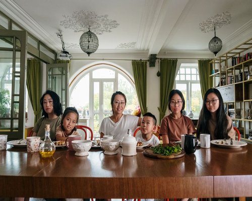 family dinner at home in Mexico